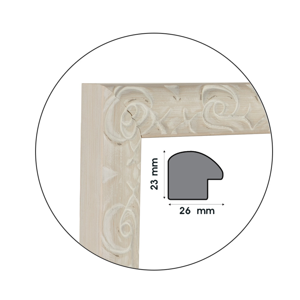 Ramă Bianco Retro | 2,6 cm